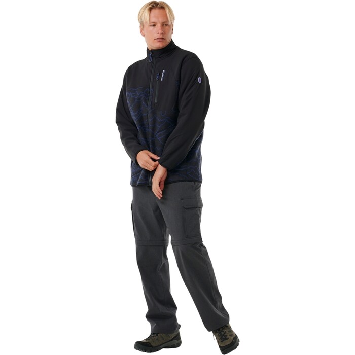 2024 Rip Curl Mens Anti Series Search Zip Crew 05OMFL - Black /  Berry